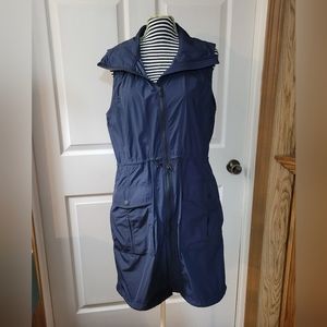 Athleta Navy Blue City Slicker Ultralite Sleeveless Long Vest Women